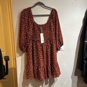 Dress size L floral lined dress